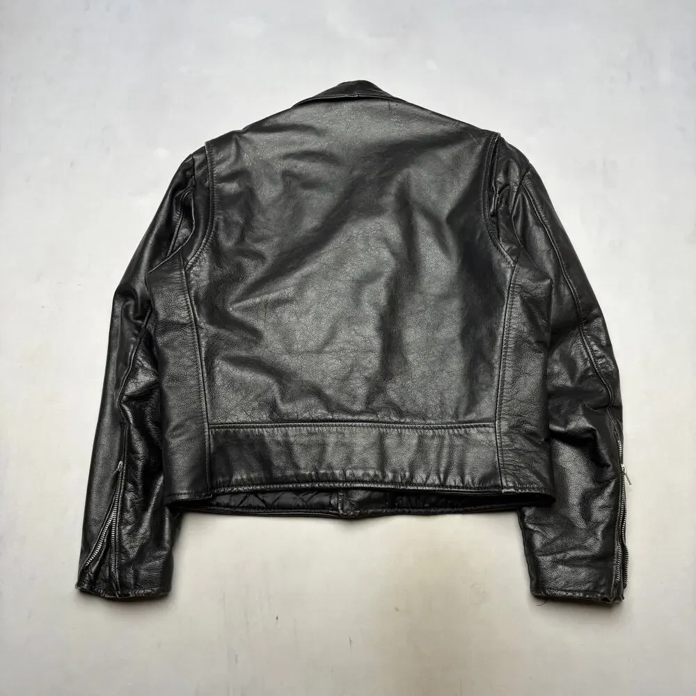 Vintage 70s Excelled Leather Motorcycle Jacket Men's 42 Biker Made in USA Moto
